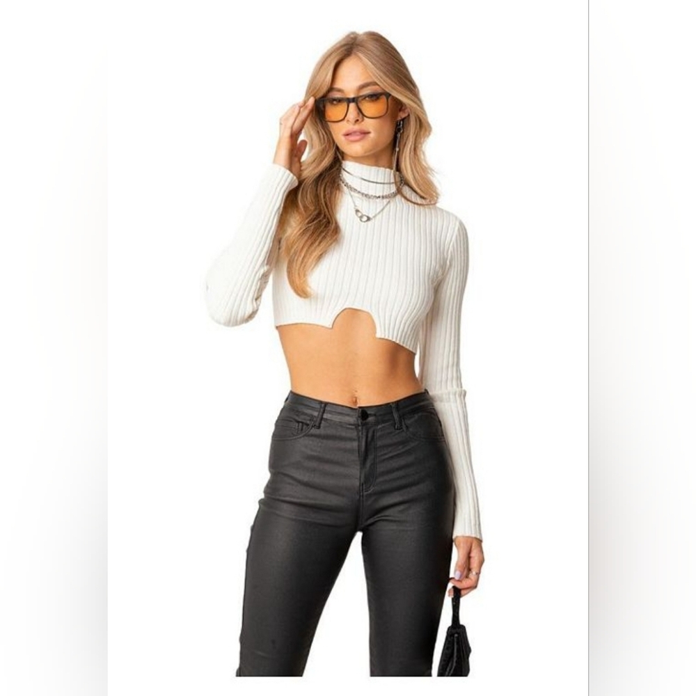 Women's Knitted Top With Gap_XS/S